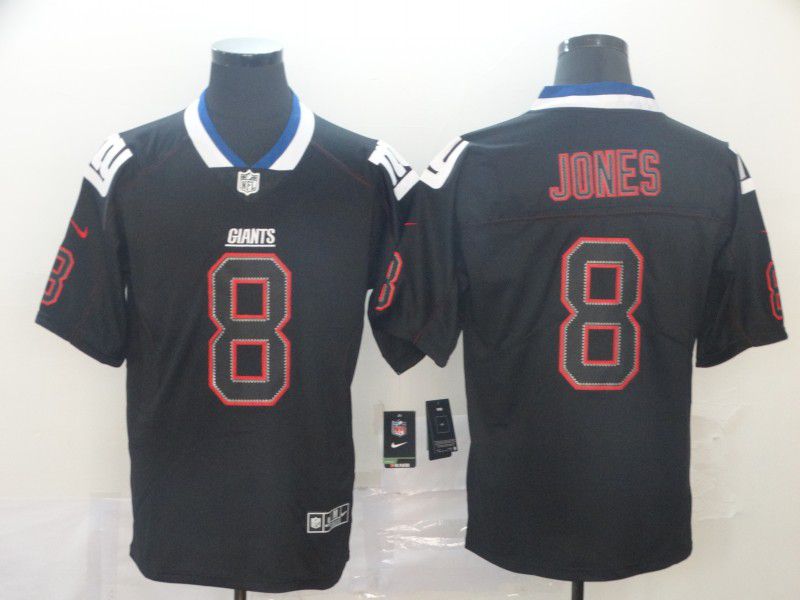 Men New York Giants #8 Jones Black Nike Lights Out Black Color Rush Limited Jersey->women nfl jersey->Women Jersey
